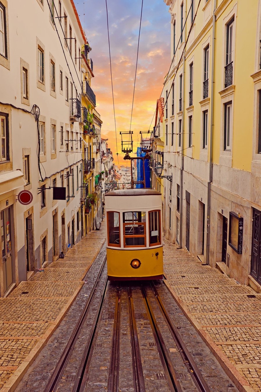 Bica tram in Lisbon Portugal